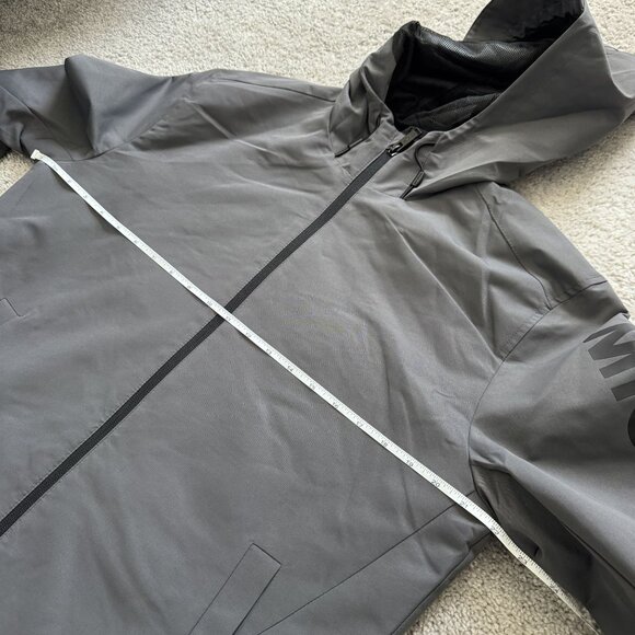 MICHAEL KORS Logo Windbreaker Hooded Jacket Gunmetal Gray Small - Picture 5 of 8